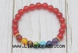 CGB6256 8mm candy jade 7 chakra beaded mala stretchy bracelets