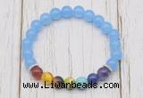 CGB6258 8mm candy jade 7 chakra beaded mala stretchy bracelets