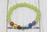 CGB6262 8mm candy jade 7 chakra beaded mala stretchy bracelets