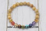 CGB6328 8mm golden tiger eye 7 chakra beaded mala stretchy bracelets