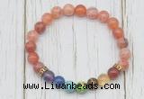 CGB6353 8mm fire agate 7 chakra beaded mala stretchy bracelets