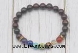 CGB6361 8mm brecciated jasper 7 chakra beaded mala stretchy bracelets