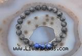 CGB6416 8mm round matte black labradorite & lapis lazuli  beaded bracelets