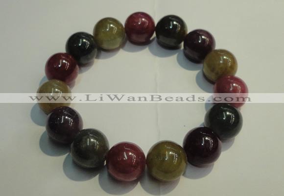 CGB652 7.5 inches 13.5mm - 14mm round natural ruby sapphire bracelet