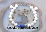 CGB6594 8mm round matte white howlite & lapis lazuli adjustable bracelets