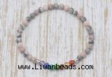 CGB7069 7 chakra 4mm pink zebra jasper beaded meditation yoga bracelets