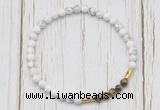 CGB7127 4mm white howlite & yellow tiger eye beaded meditation yoga bracelets