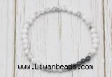 CGB7128 4mm white howlite & black onyx beaded meditation yoga bracelets