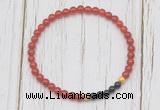 CGB7129 4mm red agate & black onyx beaded meditation yoga bracelets