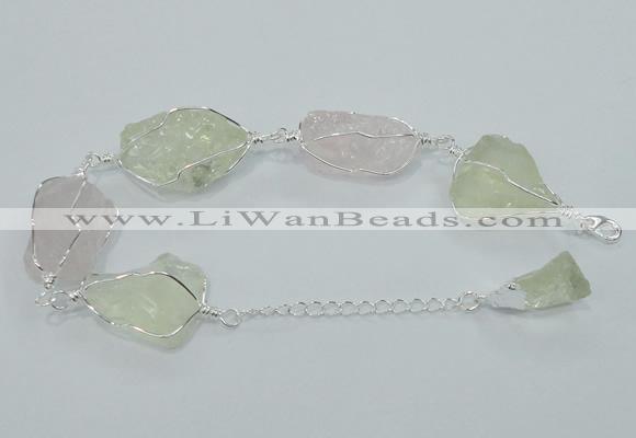 CGB716 8 inches 15*20mm - 20*28mm nuggets mixed quartz bracelets