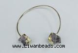 CGB720 13*18mm oval druzy amethyst gemstone bangles wholesale