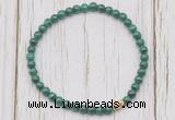 CGB7216 4mm tiny malachite beaded meditation yoga bracelets