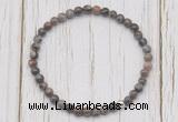 CGB7217 4mm tiny grey opal beaded meditation yoga bracelets