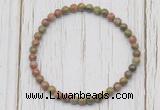 CGB7219 4mm tiny unakite beaded meditation yoga bracelets