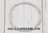 CGB7225 4mm tiny white crazy lace agate beaded meditation yoga bracelets