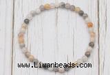 CGB7227 4mm tiny bamboo leaf agate beaded meditation yoga bracelets