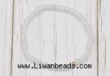 CGB7238 4mm tiny white jade beaded meditation yoga bracelets