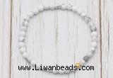 CGB7253 4mm tiny white howlite beaded meditation yoga bracelets