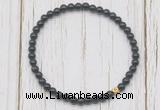 CGB7262 4mm tiny black obsidian beaded meditation yoga bracelets