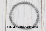 CGB7272 4mm tiny grey picture jasper beaded meditation yoga bracelets