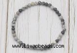 CGB7275 4mm tiny black water jasper beaded meditation yoga bracelets