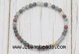 CGB7277 4mm tiny blood jasper beaded meditation yoga bracelets