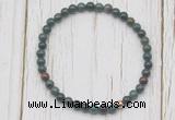 CGB7278 4mm tiny Indian bloodstone beaded meditation yoga bracelets