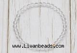 CGB7286 4mm tiny white crystal beaded meditation yoga bracelets