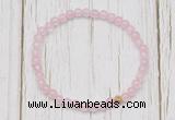 CGB7287 4mm tiny rose quartz beaded meditation yoga bracelets