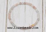 CGB7303 4mm tiny rainbow moonstone beaded meditation yoga bracelets