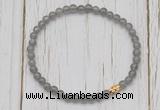 CGB7304 4mm tiny grey moonstone beaded meditation yoga bracelets