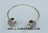 CGB732 15mm coin druzy agate gemstone bangles wholesale