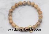 CGB7357 8mm picture jasper bracelet with skull for men or women