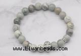 CGB7373 8mm greeting pine jasper bracelet with skull for men or women