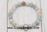 CGB7393 8mm amazonite bracelet with tiger head for men or women