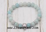 CGB7394 8mm amazonite bracelet with tiger head for men or women