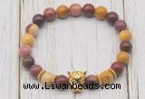 CGB7398 8mm mookaite bracelet with leopard head for men or women