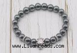 CGB7407 8mm hematite bracelet with tiger head for men or women