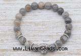 CGB7458 8mm silver needle agate bracelet with lion head for men or women