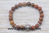 CGB7463 8mm red moss agate bracelet with lion head for men or women