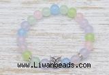 CGB7473 8mm colorful candy jade bracelet with owl head for men or women