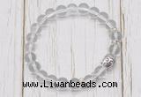 CGB7485 8mm white crystal bracelet with buddha for men or women