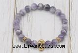 CGB7491 8mm dogtooth amethyst bracelet with skull for men or women