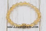 CGB7497 8mm citrine bracelet with owl head for men or women