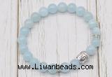 CGB7501 8mm aquamarine bracelet with buddha for men or women