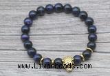 CGB7523 8mm purple tiger eye bracelet with tiger head for men or women