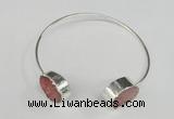 CGB760 13*18mm - 15*20mm oval druzy agate gemstone bangles