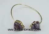 CGB768 13*18mm - 15*20mm faceted nuggets amethyst gemstone bangles