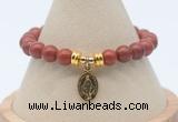 CGB7752 8mm red jaspe bead with luckly charm bracelets