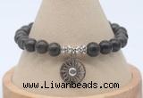 CGB7760 8mm coffee jasper bead with luckly charm bracelets